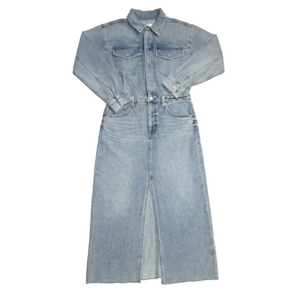 NWT Pistola Amira in Marcel Blue Heavyweight Denim Midi Shirt Dress M $228 - Picture 4 of 11